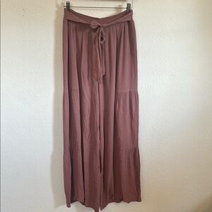 Flowy Mauve Wide-Leg Pants